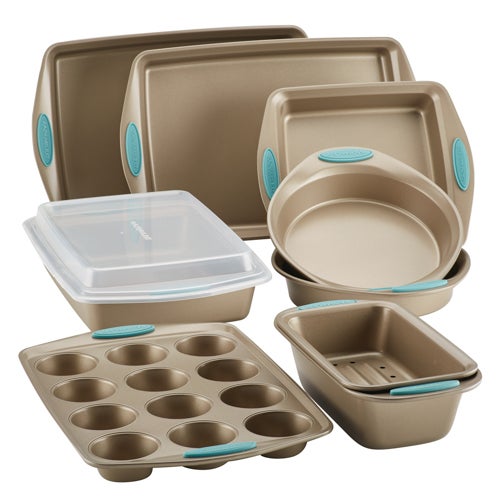 Cucina 10pc Nonstick Bakeware Set w/ Grips Agave Blue